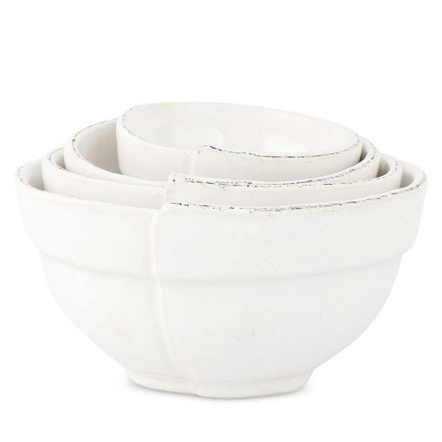 VIETRI Lastra White Assorted Prepping Bowls, Set of 4