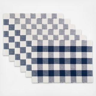 Buffalo Check Ribbed Cotton Placemat, Set of 6