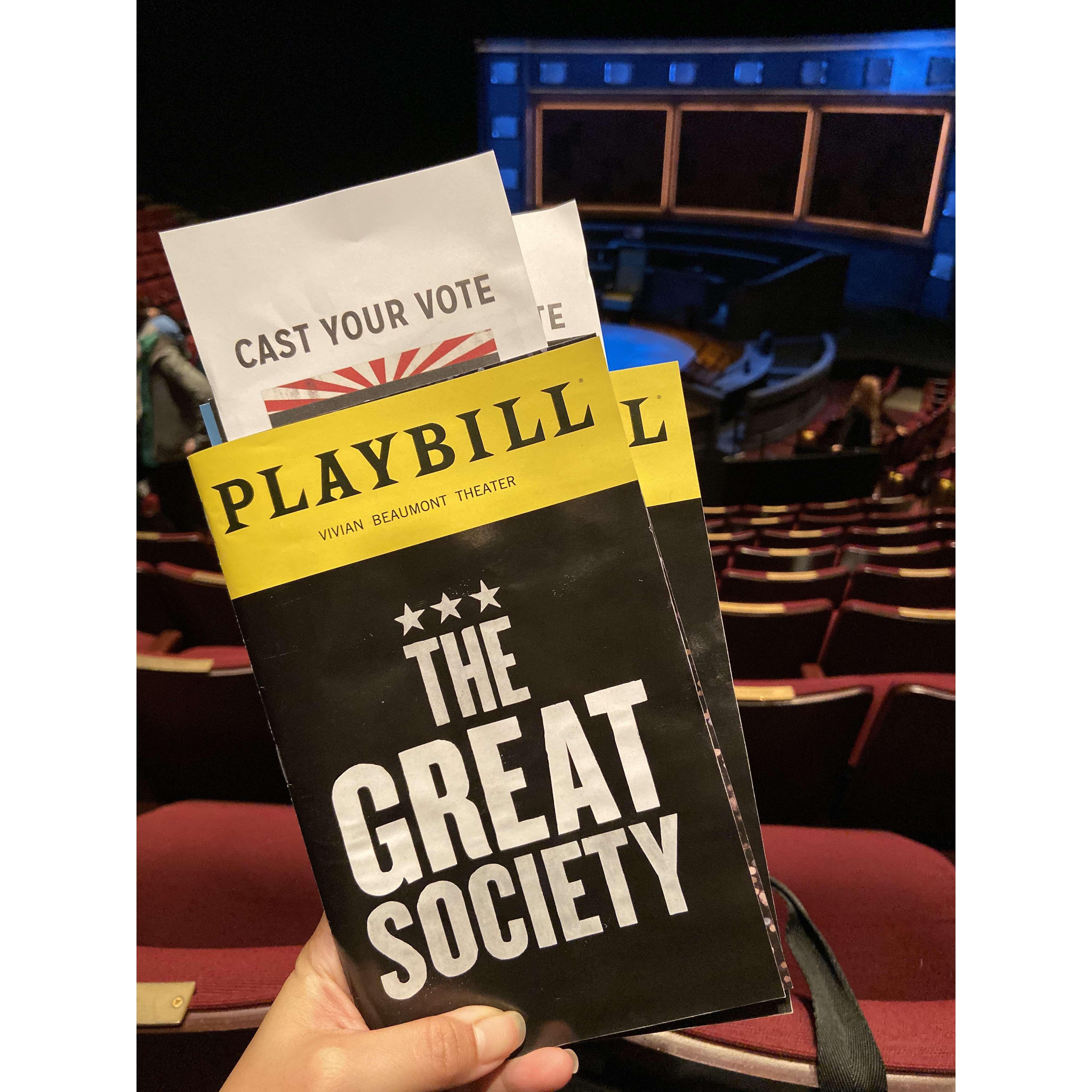Fourth Broadway show: The Great Society 🇺🇸