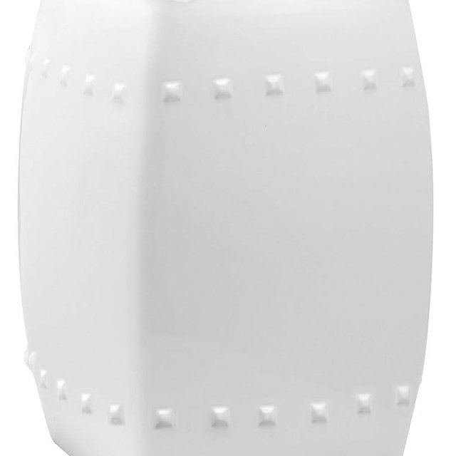 Safavieh Villa Glazed Ceramic Decorative Garden Stool, White