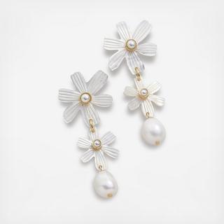 Anemone Pearl Drop Earrings