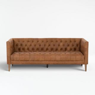 Rollins Natural Washed Button Tufted Sofa