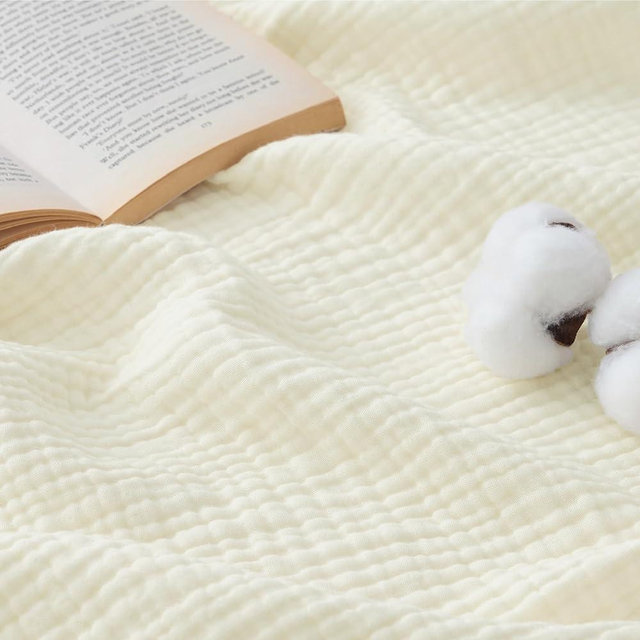 Bedsure 100% Cotton Muslin Blanket King Size for Bed - 4-Layer Breathable and Lightweight Thin Soft Summer Gauze Muslin Blanket for Adults, Cream, 108x90 Inches