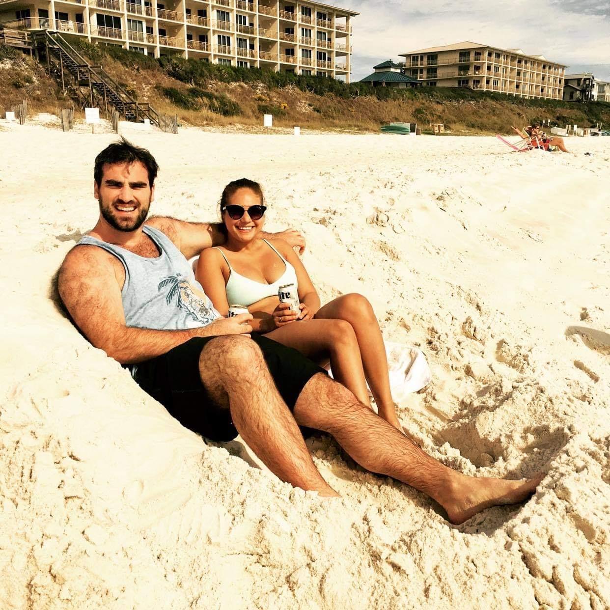 Enjoying our sand couch in Alys Beach, FL