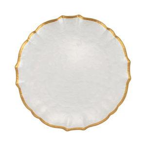 Baroque Glass Dinner Plate - White