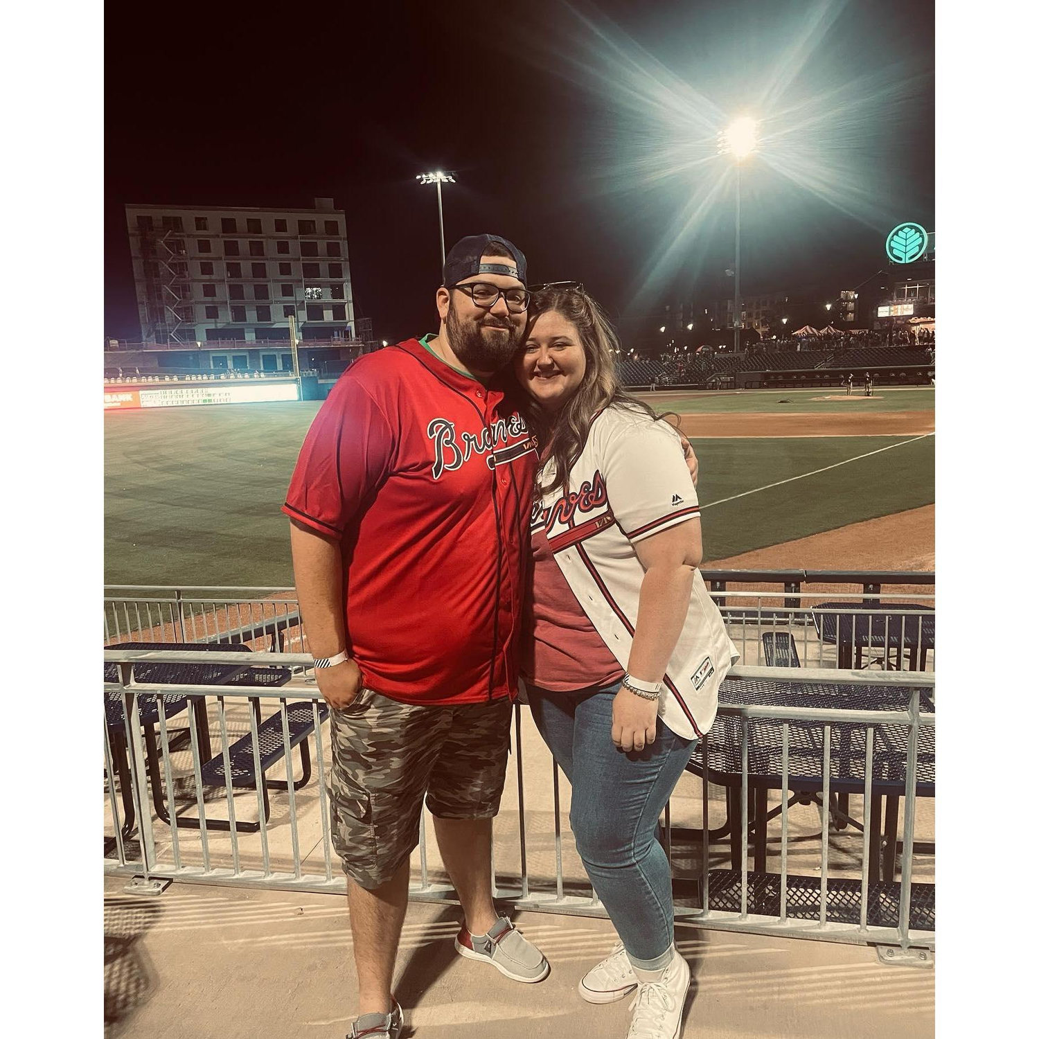 Our first ballgame together for Aikman's 25th birthday!