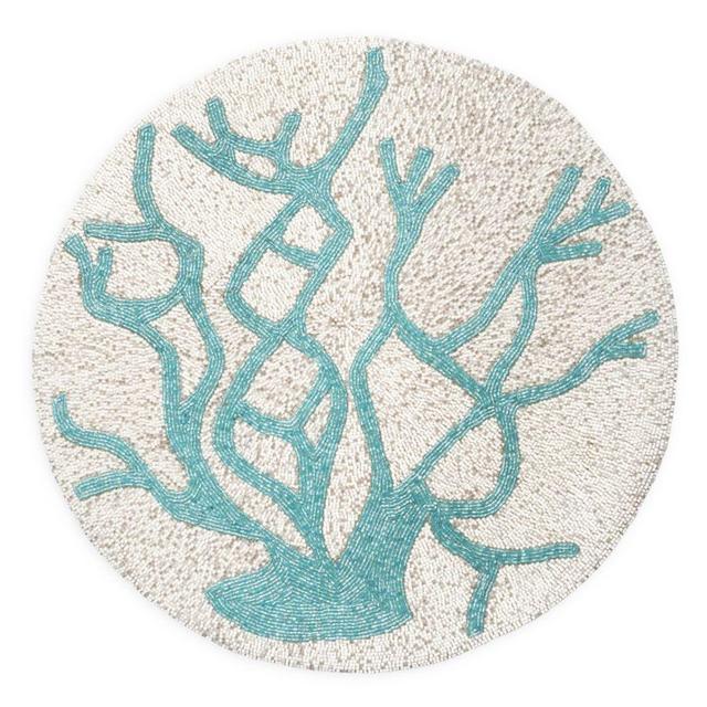 Beaded Coral Placemats- light blue