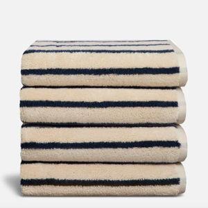 Brooklinen Super-Plush 4-Piece Bath Towel Bundle - Striped Midnight Navy