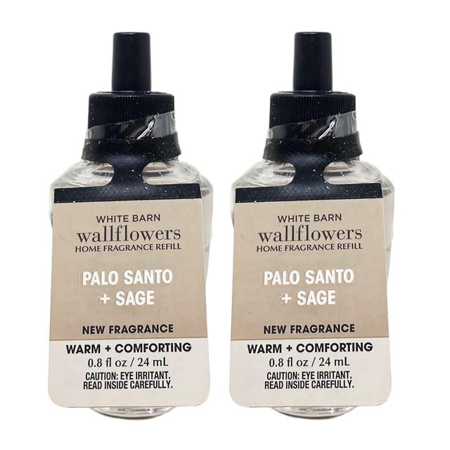 Bath & Body Works Palo Santo + Sage Wallflowers Home Fragrance Refills - WARM + COMFORTING - Pack of 2