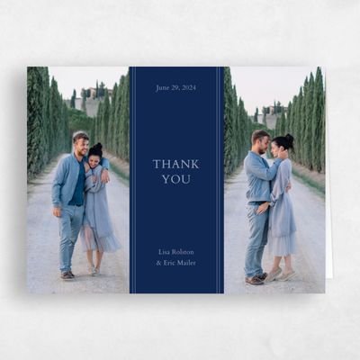 Navy, Blue Wedding Thank You - Verona Photo