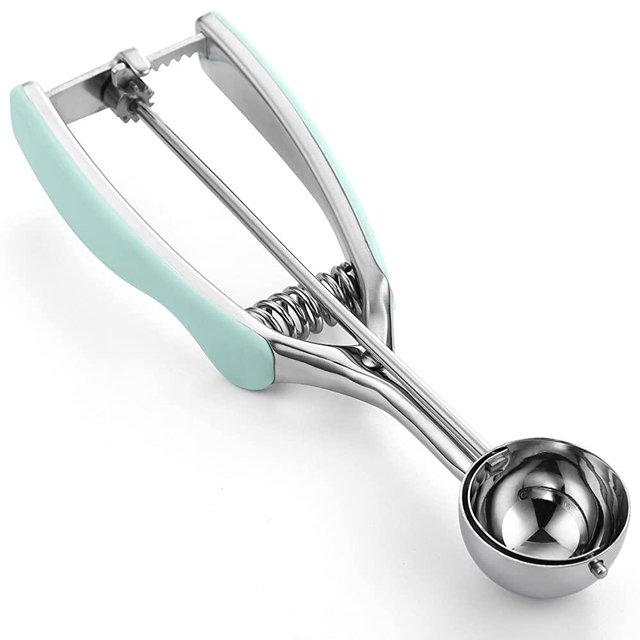 Spring Chef - Cookie Scoop, High Quality Multifunctional Scoop for Melon, Protein Balls and Meatballs, Stainless Steel Small Cookie Scoop for 1 Tablespoon Cookie Dough, Mint