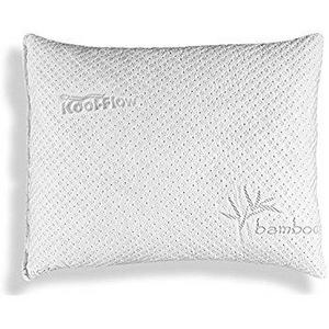 Pillows for Sleeping, Hypoallergenic Bed Pillow for Side Sleeper – ADJUSTABLE Loft Bamboo Memory Foam Pillow - Kool-Flow Micro-Vented Bamboo Cover, Washable - Premium - MADE IN THE USA – STANDARD