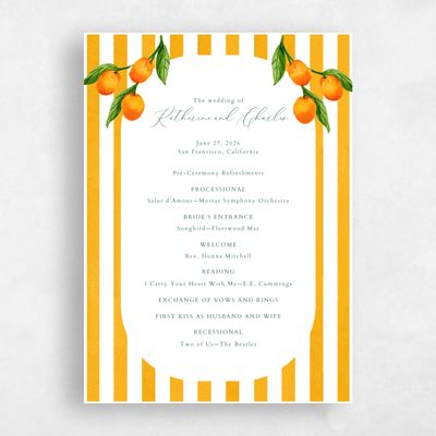 Multi-Colored Wedding Program - Tropea