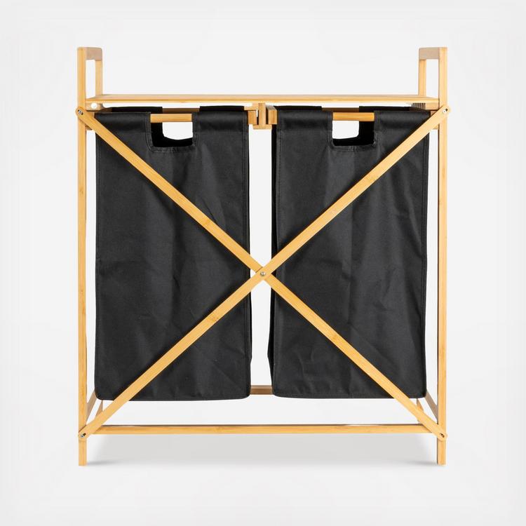 Household Essentials, Bamboo Pull Out Double Hamper