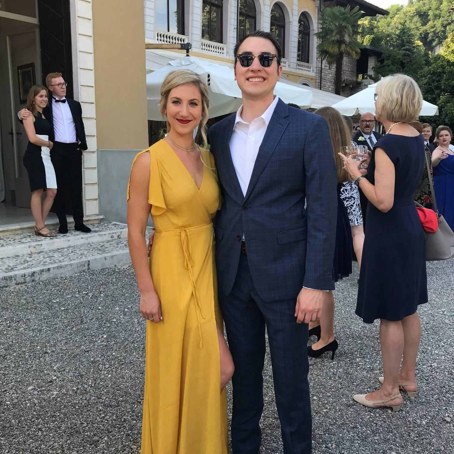 Being fancy at a wedding in Italy.