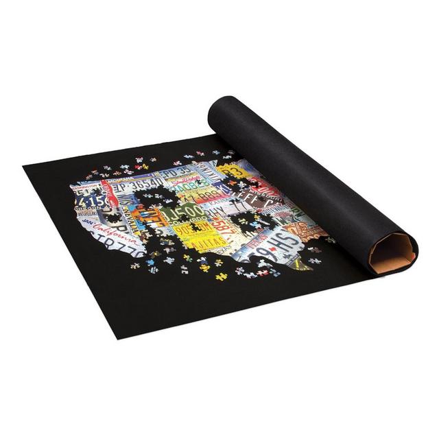 TDC Games Roll Up Jigsaw Puzzle Felt Mat & Folding Cardboard Tube for storage - 36 in