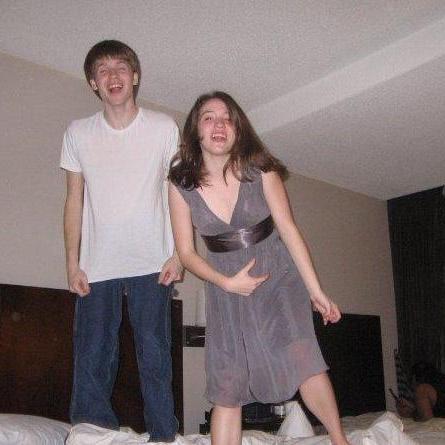 One of the first and arguably best photos of us, dancing to "Holland, 1945"