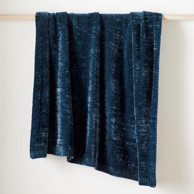 Luxe Chenille Throw, 60"x80", Regal Blue