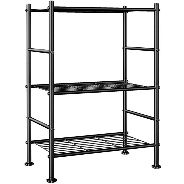 Abiglifty Storage Shelves, 3-Tier Metal Shelving, Wire Shelving with Adjustable Leveling Feet, Shelf Organizer for Bathroom, Closet, Garage