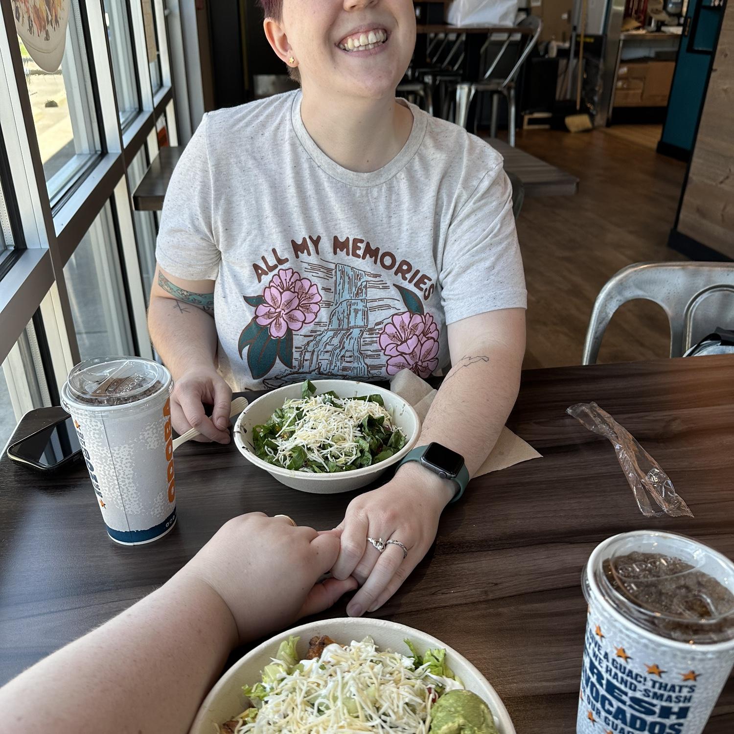 We got engaged quietly at home during the fireworks of Strawberry Festival. We told our immediate family and then enjoyed keeping this little secret to ourselves for a few days before announcing it