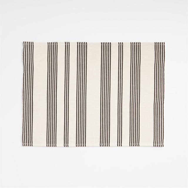 Kikoi Black Stripe Cotton Placemat