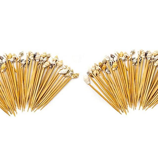 Sea Shell Toothpicks | 100 Sea Shell Party Picks | Shell Toothpicks for Tiki Bar and Beach Wedding | Plus Free Nautical eBook by Joseph Rains