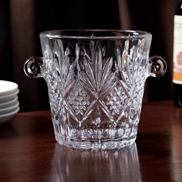 Elegant Crystal Ice Bucket with handles, wine cooler bucket, For weddings,events, parties
