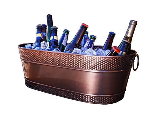BREKX Colt Copper Finish Galvanized Hammered Beverage Tub - 17 Quart