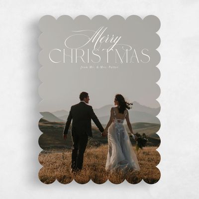 Beige Scalloped Holiday Card - Brookfield