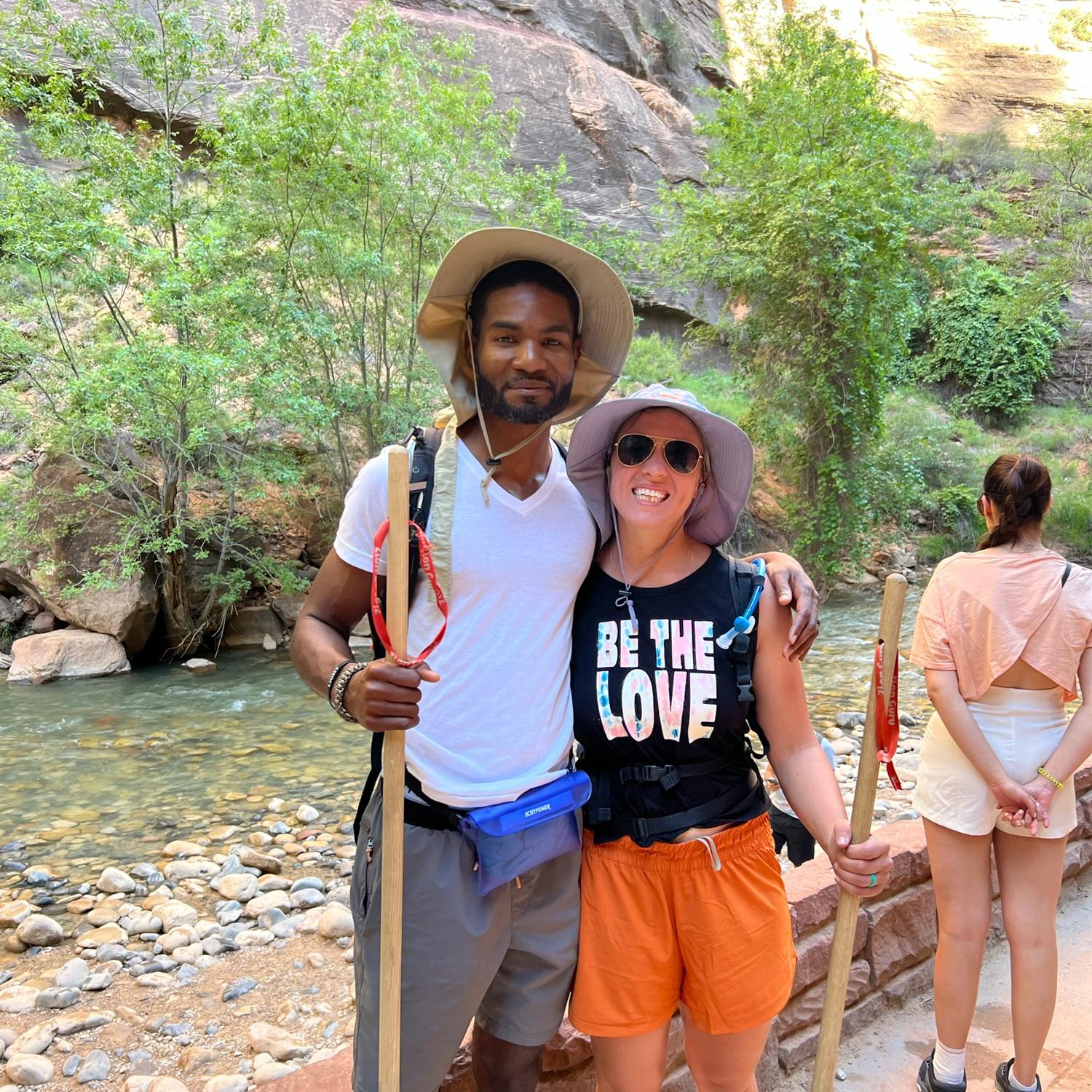 Hiking Zion for our honeymoon!