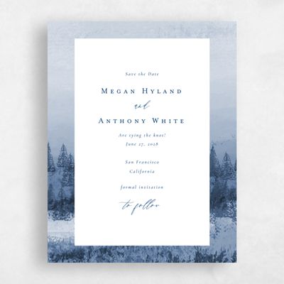 Dark Blue Wedding Save the Date - Rockford Portrait
