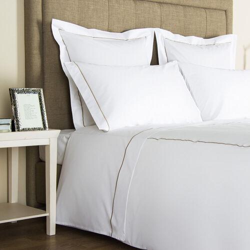 King One Bourdon Sheet Set in white/grey
