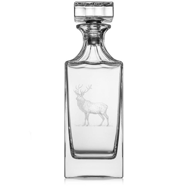 30 oz Glass Whiskey Decanter with Glass Stopper Gift Elk