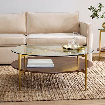 West Elm: Mid-Century Art Display Round Coffee Table (34") - Wood
