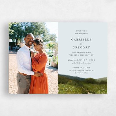Light Sky, Blue Wedding Invitation - Zaldia Photo