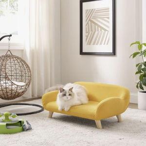 Plush Cat Couch, Yellow