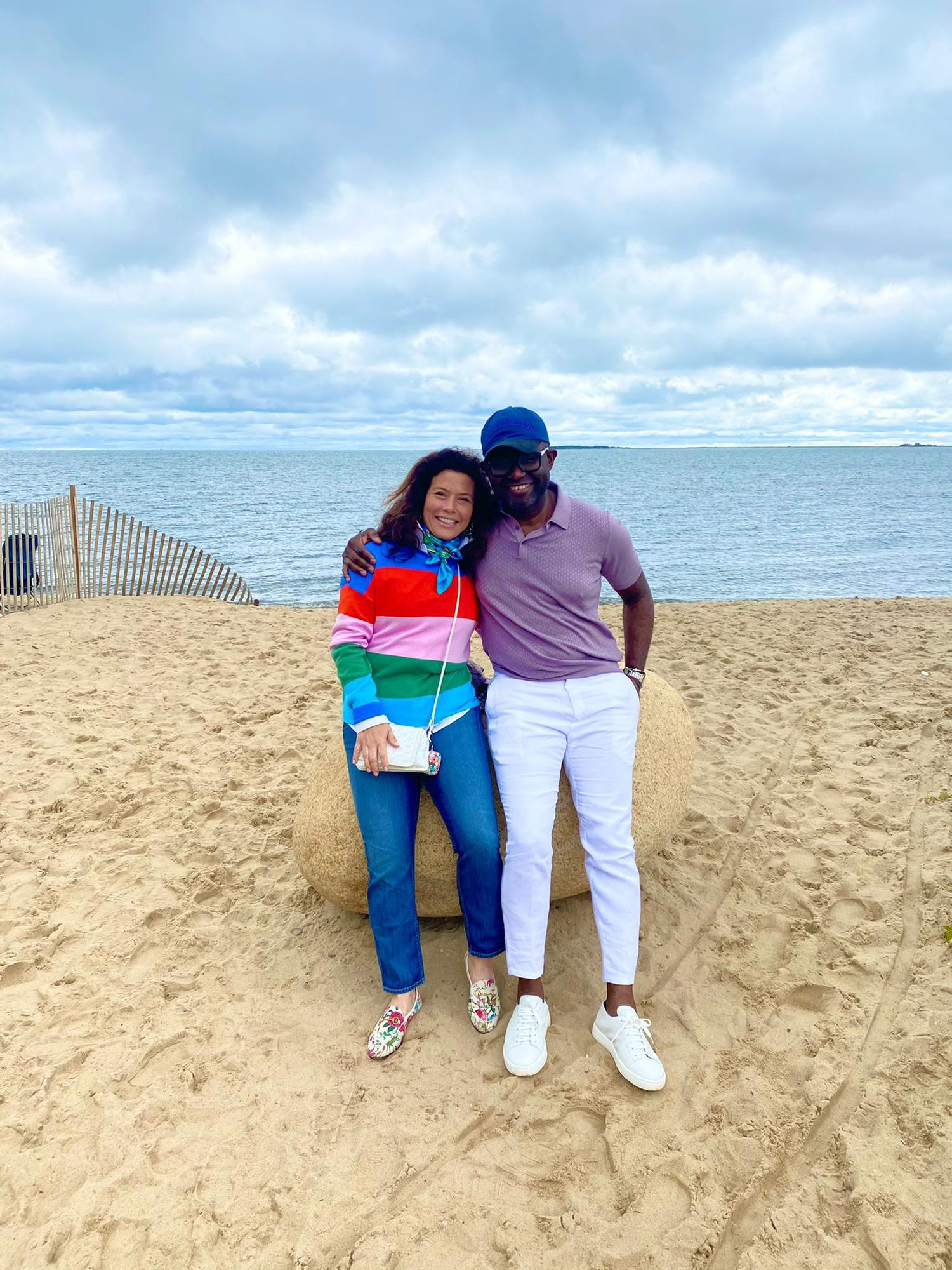We went to the beach and it was cold