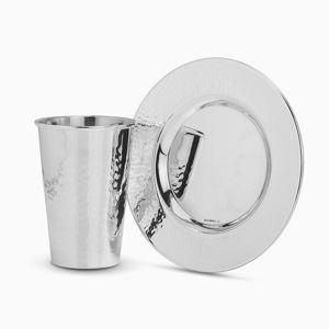 Hammered Kiddush Set Sterling Silver