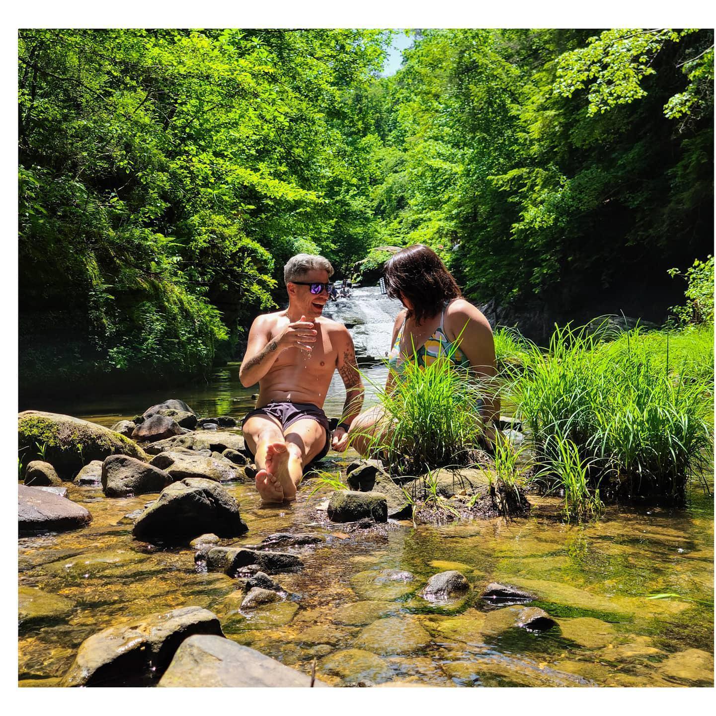Enjoying Kinlock Falls on one of the last summery days for a while.