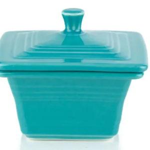 Fiesta Covered Box 4 5/8 Inch x 3 3/4 Inch in Turquoise