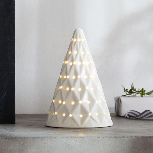 LED 8" White Ceramic Tree
