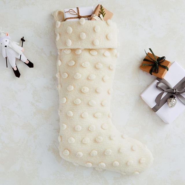 Bubble Wool Stocking, White, Individual