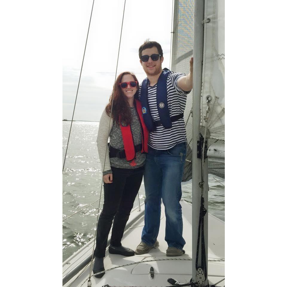 One of our earliest adventures together- sailing with friends.