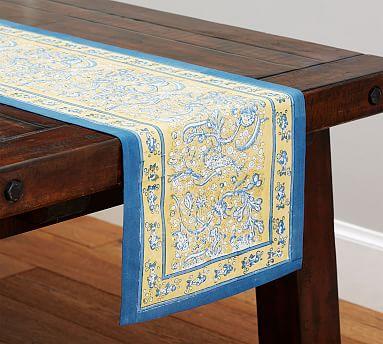 Couleur Nature La Mer Block Print Table Runner