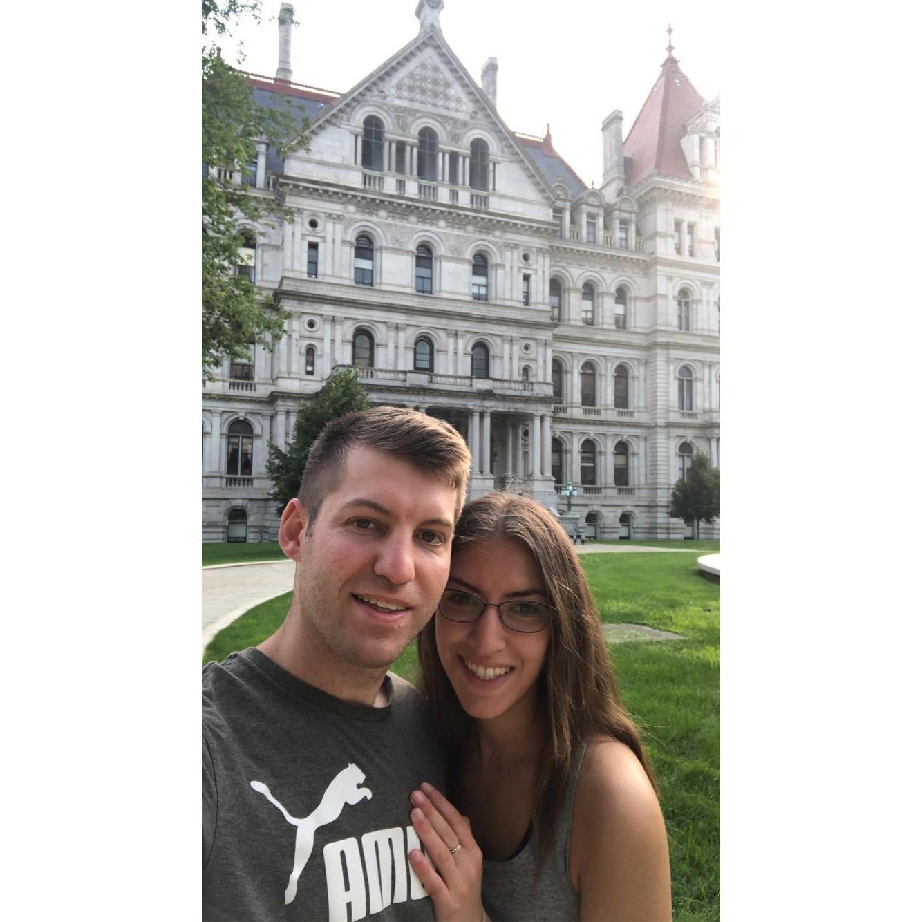 Albany, NY...a few hours before we got engaged!