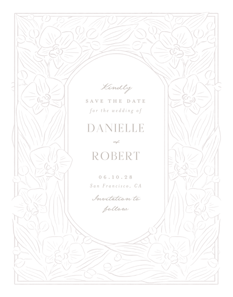 Orchidea Portrait | Greige | Zola Save The Dates