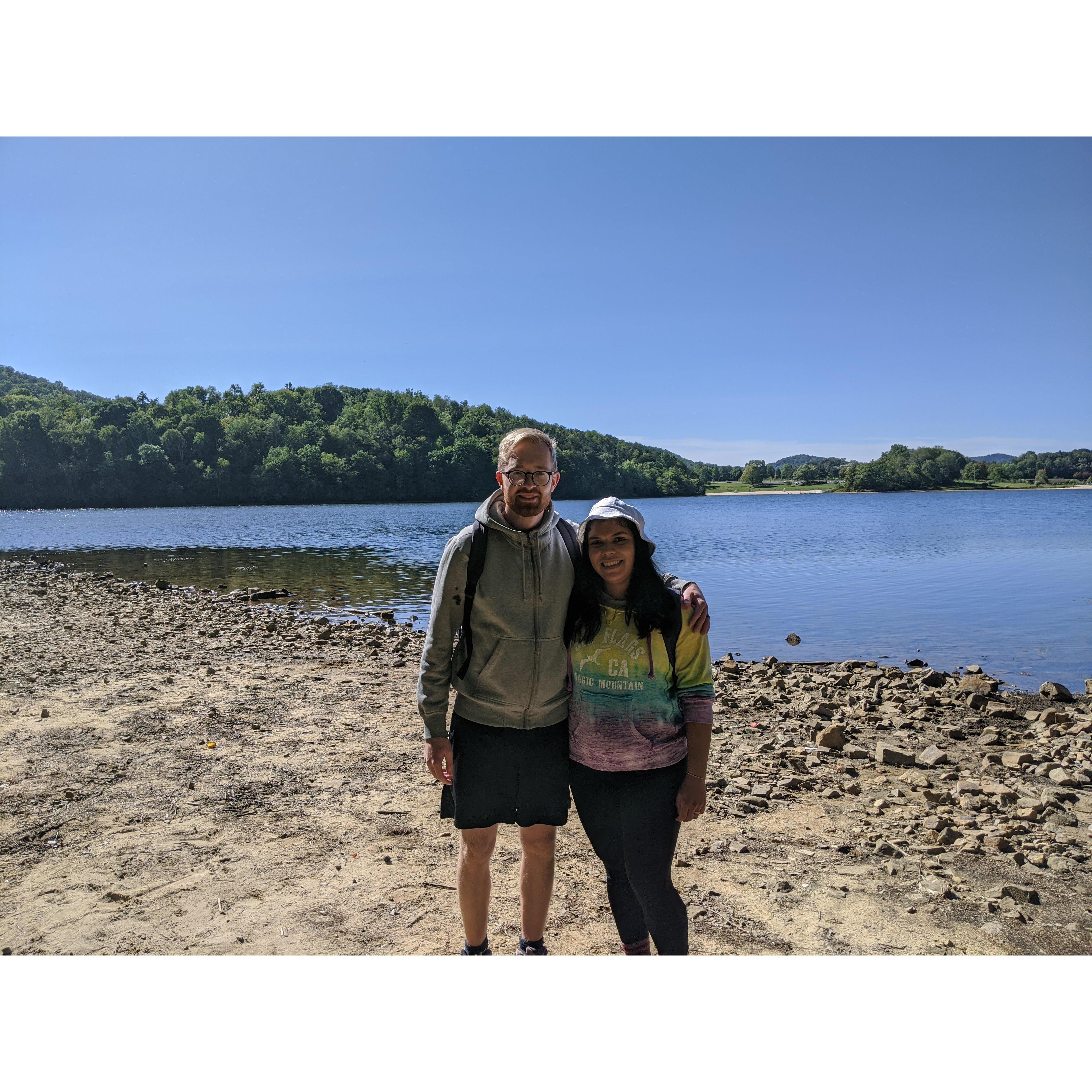October 2020. Jess and Johan go camping at Rocky Gap State Park with friends.