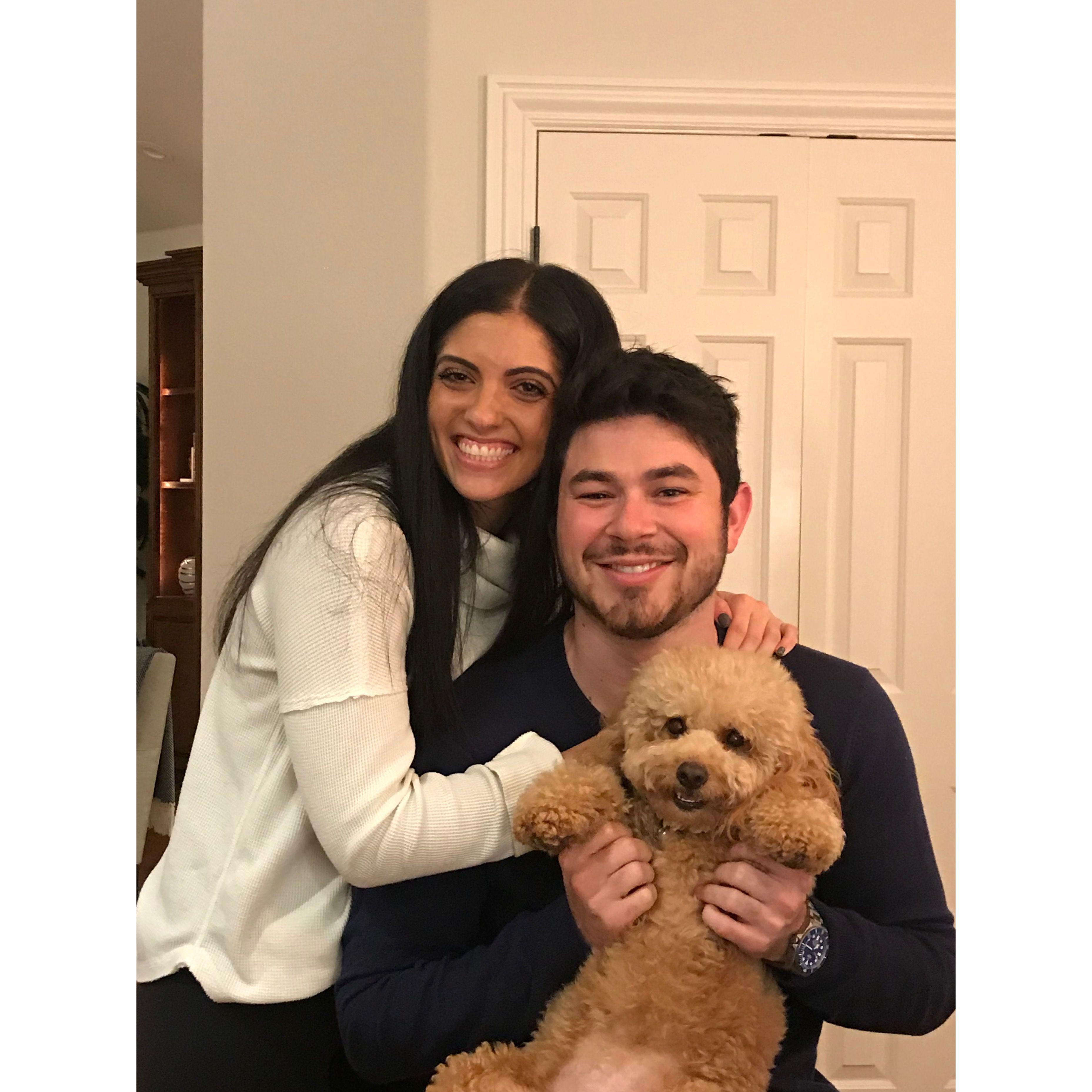 Maddie, Brandon and their sweet Penny girl. 