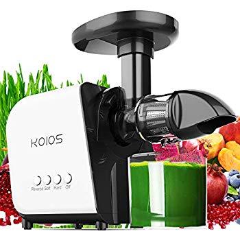 KOIOS Slow Masticating Juicer Extractor Machines ≤60 dB, Reverse Function & 7 Level Longer Spiral System, BPA-Free, Cold Press Juicer Machines with Brush, Creates High Nutrient Fruit and Veggies Juice