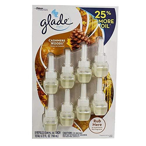 Glade Plugins Cashmere Woods 8 Refills 25% More, 6.72 Ounce